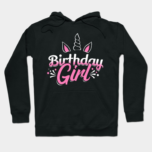 'Unicorn Birthday Girl' Cute Birthday Unicorn Gift Hoodie by ourwackyhome